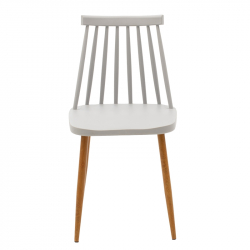 Καρέκλα Aurora pakoworld PP γκρι-φυσικό πόδι 43x48x79εκ. (43x48x79εκ)
