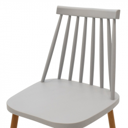 Καρέκλα Aurora pakoworld PP γκρι-φυσικό πόδι 43x48x79εκ. (43x48x79εκ)