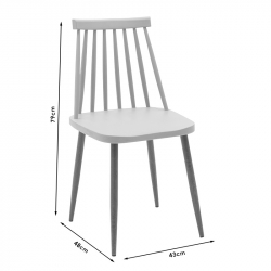 Καρέκλα Aurora pakoworld PP γκρι-φυσικό πόδι 43x48x79εκ. (43x48x79εκ)