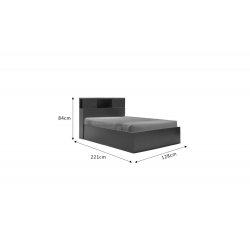 Κρεβάτι μονό OLYMPUS pakoworld σε χρώμα wenge 120x200εκ