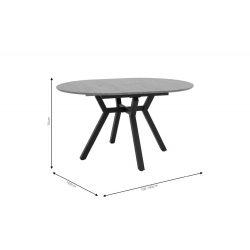 Tραπέζι Frances pakoworld επεκτεινόμενο MDF sonoma-μαύρο 100-140x100x75εκ