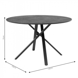 Tραπέζι Cerco pakoworld MDF μαύρο Φ120x75εκ