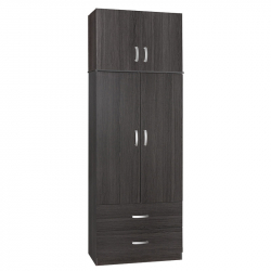 Ντουλάπα δίφυλλη και πατάρι Zelia pakoworld wenge 79x42x240εκ. (79x42x240εκ)