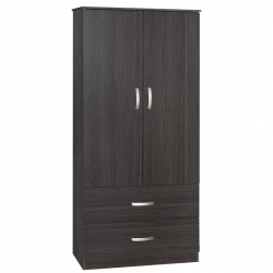 Ντουλάπα δίφυλλη και πατάρι Zelia pakoworld wenge 79x42x240εκ. (79x42x240εκ)