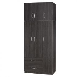 Ντουλάπα τρίφυλλη και πατάρι Zelia pakoworld wenge 90x42x240εκ. (90x42x240εκ)