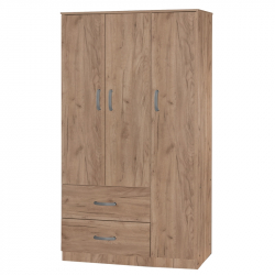 Ντουλάπα τρίφυλλη και πατάρι Zelia pakoworld φυσικό 90x42x240εκ. (90x42x240εκ)