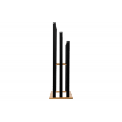 Κρεμάστρα επιδαπέδια Tower pakoworld MDF-μπαμπού μαύρο-φυσικό 55x24x82εκ