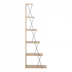Βιβλιοθήκη mini Tars pakoworld  sonoma-μαύρο 50x22x150εκ