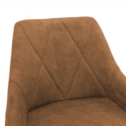 Σκαμπό bar Empower pakoworld μεταλλικό μαύρο-ύφασμα antique καφέ (49x49x97εκ)