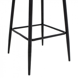 Σκαμπό bar Empower pakoworld μεταλλικό μαύρο-ύφασμα antique καφέ (49x49x97εκ)