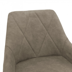 Σκαμπό bar Empower pakoworld μεταλλικό μαύρο-ύφασμα antique γκρι καφέ (49x49x97εκ)