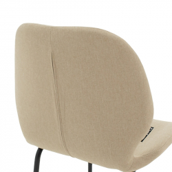 Σκαμπό bar Impel pakoworld μεταλλικό μαύρο-ύφασμα μπεζ (48x61x103εκ)