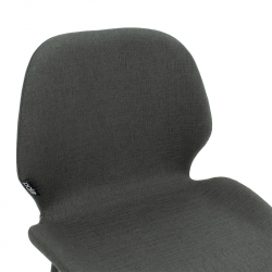 Σκαμπό bar Impel pakoworld μεταλλικό μαύρο-ύφασμα ανθρακί (48x61x103εκ)