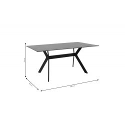 Τραπέζι Olivet pakoworld sintered stone μαύρο μαρμάρου-μαύρο 180x90x75εκ