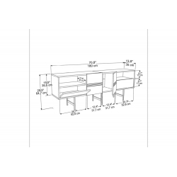 Έπιπλο τηλεόρασης Kevan pakoworld καρυδί-μαύρο πόδι 180x35x65εκ