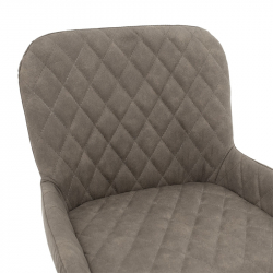 Σκαμπό bar Delicacy pakoworld μεταλλικό μαύρο-ύφασμα antique γκρι-καφέ antique (49x49x98εκ)