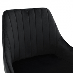 Σκαμπό bar Patrin pakoworld μεταλλικό μαύρο-βελούδο μαύρο (49x48x98εκ)