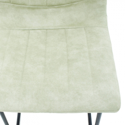 Σκαμπό bar Desirable pakoworld μεταλλικό μαύρο-ύφασμα ανοιχτό γκρι antique (44x55x97εκ)