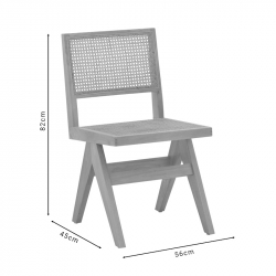 Καρέκλα Winslow pakoworld φυσικό rubberwood 45x56x82εκ