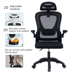 Καρέκλα γραφείου διευθυντή Delilah pakoworld mesh μαύρο (62x61x110εκ)