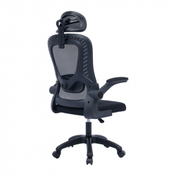 Καρέκλα γραφείου διευθυντή Delilah pakoworld mesh μαύρο (62x61x110εκ)