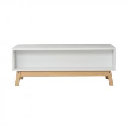 Τραπέζι σαλονιού Aria pakoworld λευκό-φυσικό 100x50x37 εκ