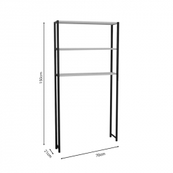 Έπιπλο πλυντηρίου Bothy pakoworld λευκό μελαμίνης-μαύρο μέταλλο 70x21x150εκ