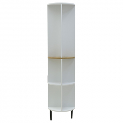 Βιτρίνα Xarvey Inart λευκό-φυσικό ξύλο 110x38x160εκ