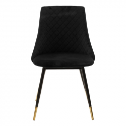 Καρέκλα Giselle pakoworld βελούδο μαύρο-πόδι μαύρο χρυσό (51x52x82εκ)
