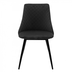 Καρέκλα Giselle pakoworld βελούδο μαύρο-πόδι μαύρο (51x52x82εκ)