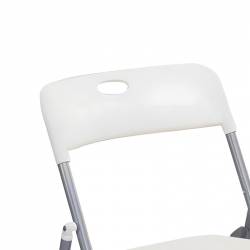 Καρέκλα πτυσσόμενη Daxton pakoworld PP λευκό-ασημί 49x46.5x73.5εκ