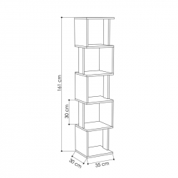 Βιβλιοθήκη - στήλη Piri pakoworld oak μελαμίνης 35x30x161εκ
