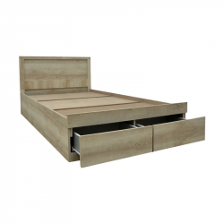 Κρεβάτι μονό Olympus pakoworld με συρτάρι castillo-oak 100x200εκ