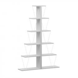 Βιβλιοθήκη mini Tars pakoworld λευκό 130x22x146εκ