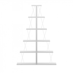 Βιβλιοθήκη mini Tars pakoworld λευκό 130x22x146εκ