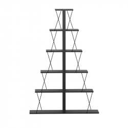 Βιβλιοθήκη mini Tars pakoworld ανθρακί-μαύρο 130x22x146εκ