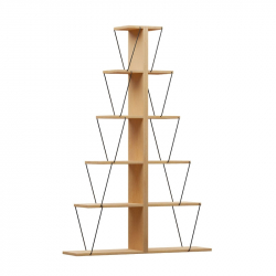 Βιβλιοθήκη mini Tars pakoworld sonoma-μαύρο 130x22x146εκ