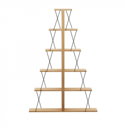 Βιβλιοθήκη mini Tars pakoworld sonoma-μαύρο 130x22x146εκ