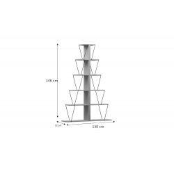 Βιβλιοθήκη mini Tars pakoworld sonoma-μαύρο 130x22x146εκ