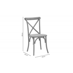 Καρέκλα Dylon pakoworld στοιβαζόμενη white wash ξύλο οξιάς-έδρα φυσικό rattan 48x52x89εκ
