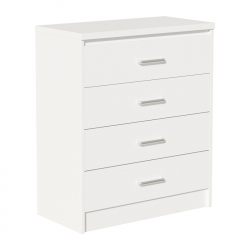 Συρταριέρα OLYMPUS pakoworld με 4 συρτάρια χρώμα λευκό 80x40x95εκ