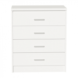 Συρταριέρα OLYMPUS pakoworld με 4 συρτάρια χρώμα λευκό 80x40x95εκ