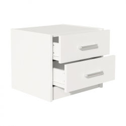 Κομοδίνο OLYMPUS pakoworld με 2 συρτάρια χρώμα λευκό 47.5x40.5x40.5εκ