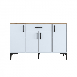Μπουφές Ubron pakoworld λευκό-καρυδί μελαμίνης 120x40x78.6εκ