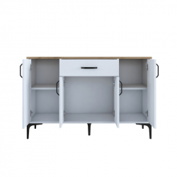 Μπουφές Ubron pakoworld λευκό-καρυδί μελαμίνης 120x40x78.6εκ