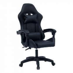 Καρέκλα γραφείου gaming William pakoworld PU μαύρο (60x59x108εκ)