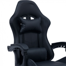 Καρέκλα γραφείου gaming William pakoworld PU μαύρο (60x59x108εκ)