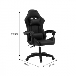Καρέκλα γραφείου gaming William pakoworld PU μαύρο (60x59x108εκ)