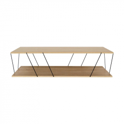 Tραπέζι σαλονιού Tars pakoworld οακ-μαύρο 120x48x30εκ