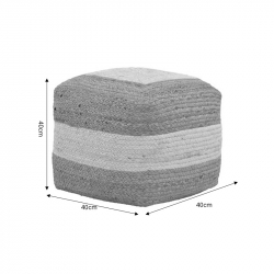 Σκαμπό-πουφ Sofian Inart μπεζ 100% γιούτα 40x40x40εκ